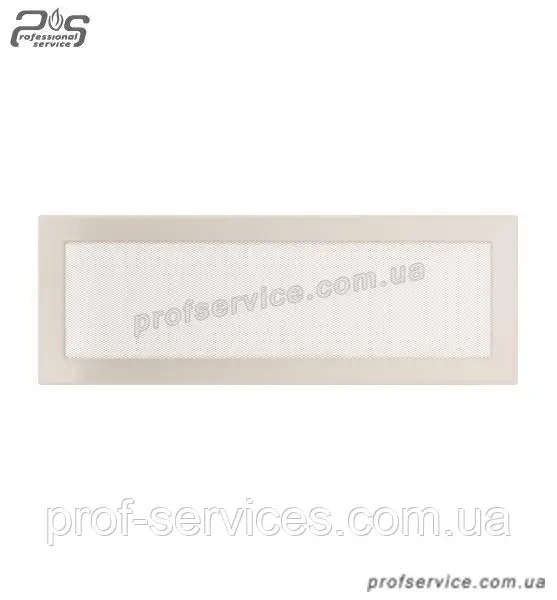 Металева камінна решітка сітка для вентиляції KRATKI бежева (пофарбована) 17х49 см, фото 1