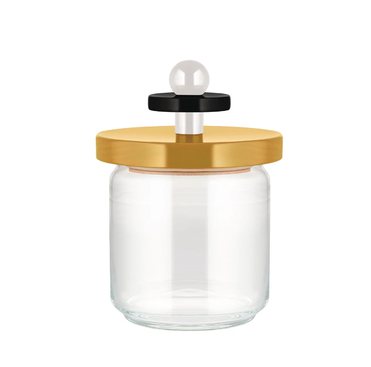 Банка для зберігання Alessi із скла 750 мл з жовтою кришкою з дерева