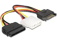 Перехідник з SATA (сата) тато -> MOLEX (молекс) тато + SATA мама