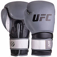 Перчатки боксерские UFC PRO Training кожаные Серо-черные 14 oz (UHK-69994)