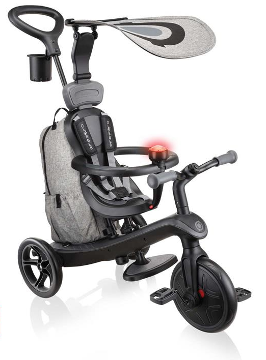 Велосипед дитячий триколісний Globber Explorer Trike Deluxe Play 4 в 1 Чорно-сірий (633-120)