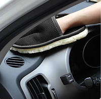 Вовняна рукавичка - серветка для прибирання авто (у салоні та ззовні)
