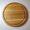 Менажниця дерев'яна дубова дошка для подачі страв кругла на 3 секції двостороння, фото 2