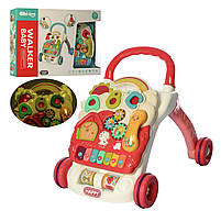 Дитячі ходунки-каталка "Перші кроки", столик, змінна панель, світло, муз.органчик, звуки тварин, шестерні 698-60/61, фото 2