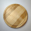 Менажниця дерев'яна дошка для подачі страв кругла на 3 секції двостороння з ясеня, фото 3