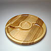 Менажниця дерев'яна дошка для подачі страв кругла на 3 секції двостороння з ясеня, фото 4