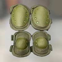 Комплект: наколенники и налокотники тактические, тип 2 (100+ кг), цвет Олива, защитные для военных
