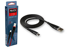 USB кабель Walker C550 Type-C 2.4A 1м нейлонове обплетення, чорний