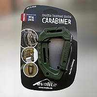 Карабин пластиковый 88 кг, Evolite Tactical Molle Carabiner, Олива, карабин тактический