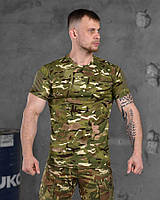 Тактическая футболка весна лето multicam Coolmax, Армейская потоотводящая футболка для ВСУ мультикам