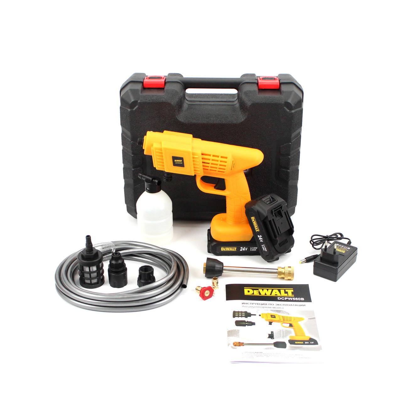 Акумуляторна ручна мийка DeWalt DeWalt DCPW560B (24V, 5Ah, 26bar), АКБ мийка Деволт