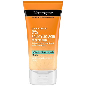 Скраб для очищення пор Neutrogena Clear & Defend 2% Salicylic Acid Face Scrub 150 мл