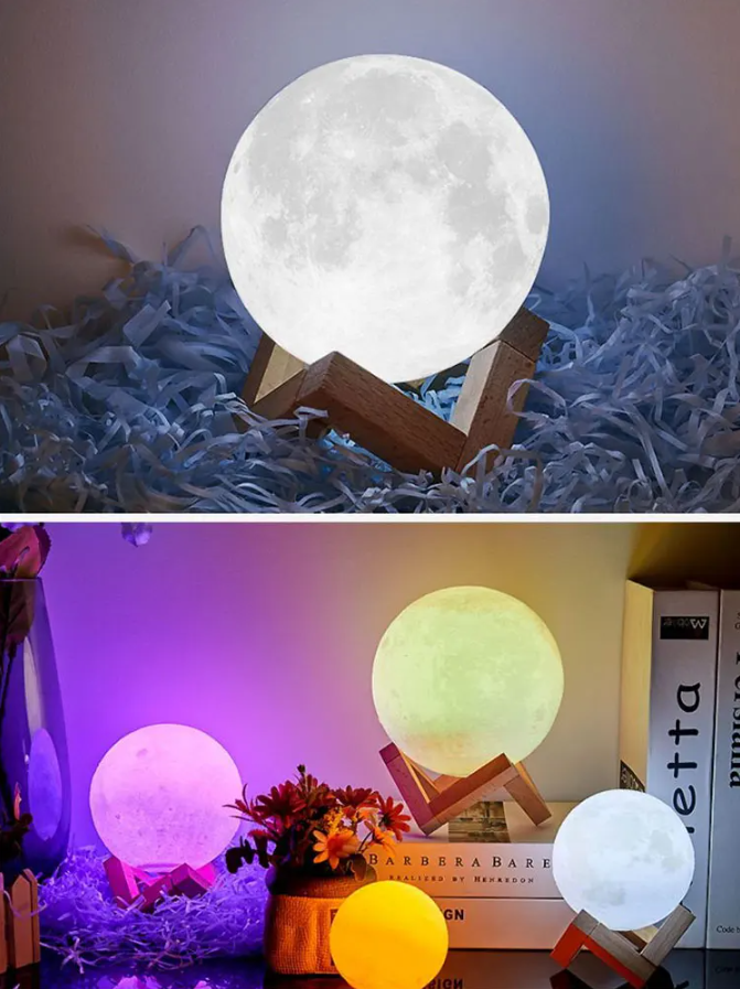Настільний світильник у вигляді місяця з фото на сенсорному керуванні нічник куля лампа