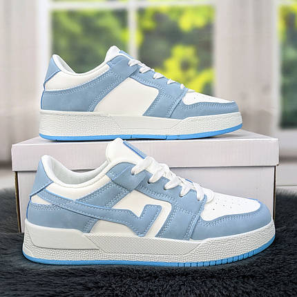 Кросівки кеди жіночі білі з блакитним Swin-shoes 4424, фото 1