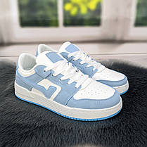 Кросівки кеди жіночі білі з блакитним Swin-shoes 4424, фото 3