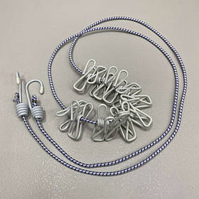 Мотузка для білизни з прищіпками A-Plus 1838 біла з синім