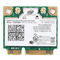 Wi-fi+BT модуль HalfSize Mini pcie Intel 3160HMW Wireless-AC 802.11 b,g,n,ac 433Mbps 2,4 GHz/ 5GHz!