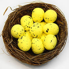 Яйця перепелині 2 см, пінопласт, колір жовтий (10 шт)