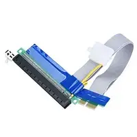 Riser Райзер гибкий PCI-E 1x -> 16x с питанием MOLEX шлейф переходник