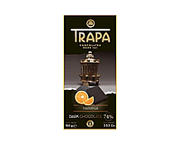 Шоколад 100г TRAPA Choco Dark 74% чорний з апельсином