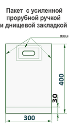 Пакети з прорубною посиленною. ручкою 30х40/51 (банан) для шовкографії та трафаретного друку Прозорий — 100 шт.