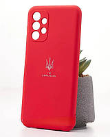 Патриотичный чехол SOFT Silicone Case для Samsung A13 4G (ТРИЗУБ) красный