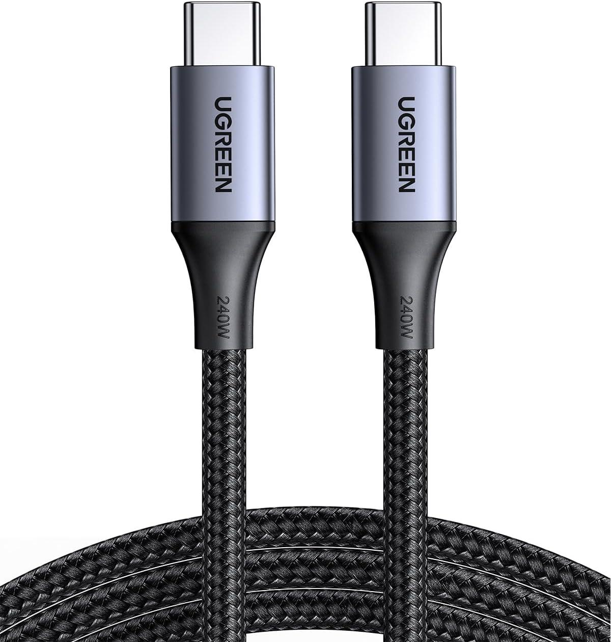 Кабель зарядный UGREEN USB C to USB C 240W Fast Charge Cable 2 м Black/Gray (US535)