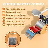 Фітнес-тренажер для живота Abs Wheel Roller колесо ролик для преса з тримачем смартфона, фото 5
