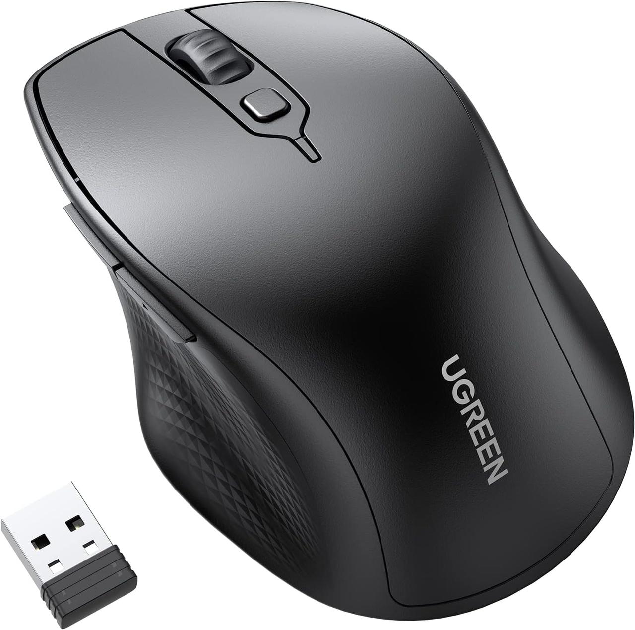 Бездротова USB-миша UGREEN Wireless Mouse Ergonomic Bluetooth 5.0 Black (MU101), фото 1