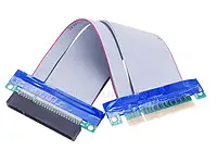 Райзер Riser Card PCI-E 4X to 4X, шлейф 19 см 4-4 удлинитель прямой