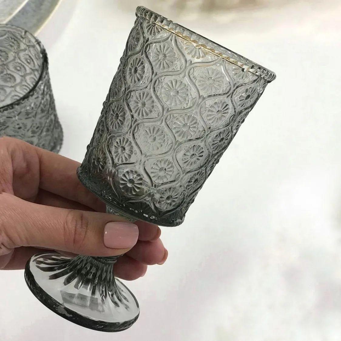 Келих для вина з кольорового скла "Грейсток", 125мл, Сірий