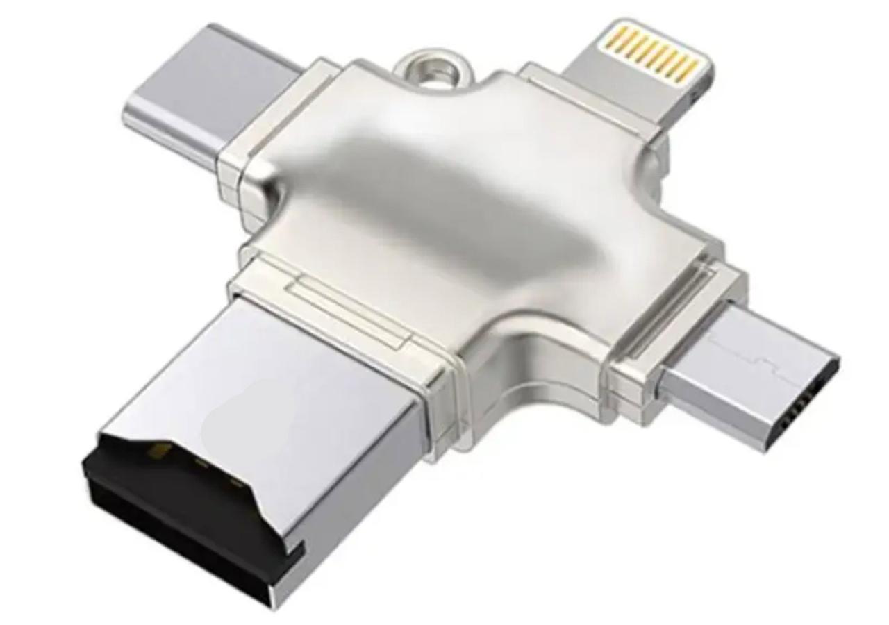 Адаптер Primo R020 microSD для iPhone / iPad / Type-C / MicroUSB