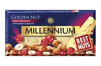 Белый шоколад Millennium Golden Nut с лесным орехом и клюквой 100 г Украина