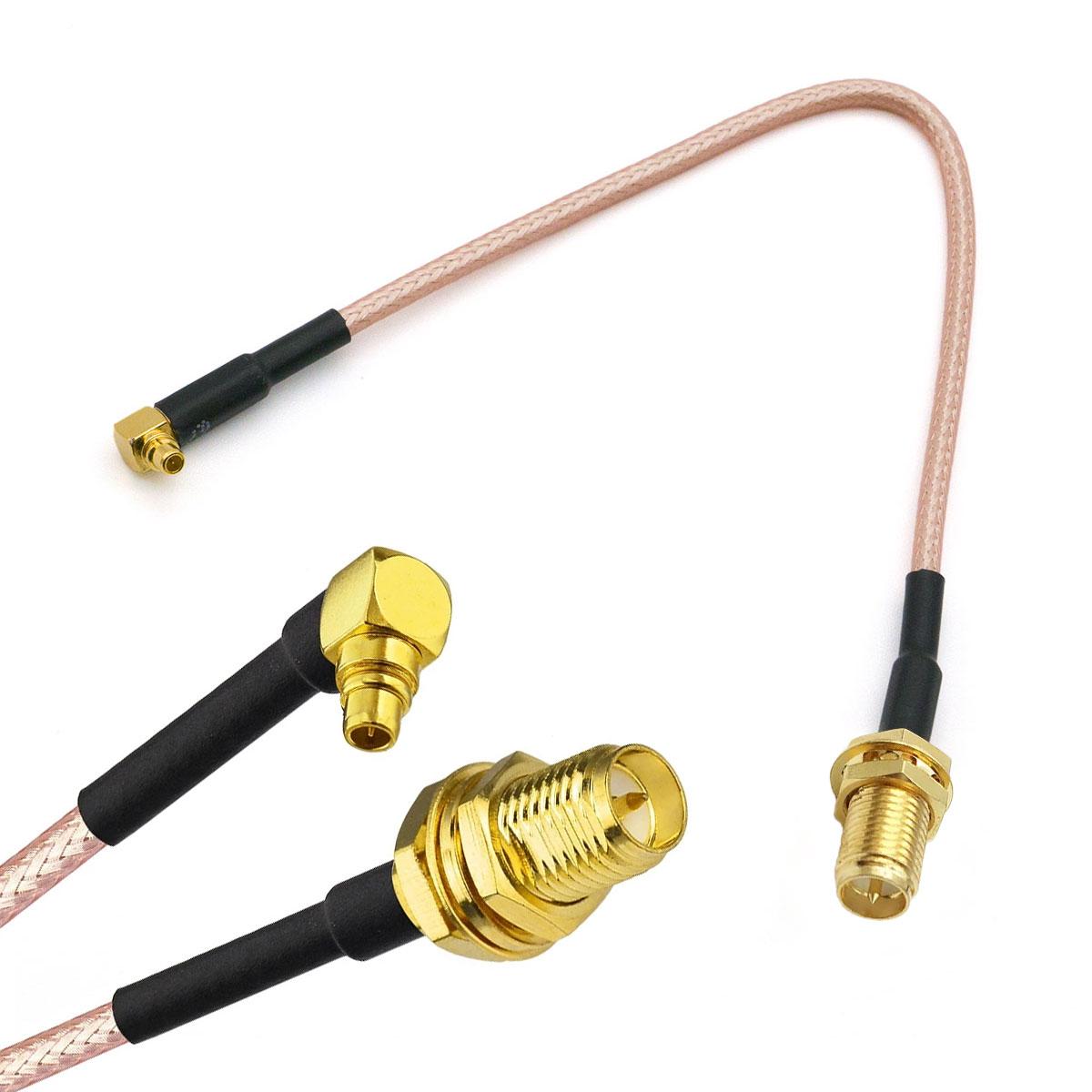 Кабель антенний RP SMA Female - MMCX кутовий 20см перехідник пігтейл RG316 для FPV, MikroTik, WiFi антен
