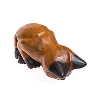 Статуэтка кот деревянный коричневого цвета длина 17 см