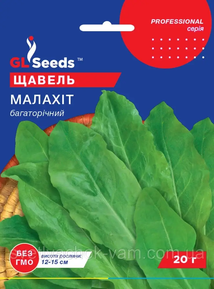 Щавель Малахіт багаторічний сорт зимостійкий забезпечує високий урожай зелені, упаковка 20 г