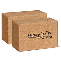 Блоки для йоги Cork Yoga Block PowerPlay PP_4006_Cork_2in, из пробкового дерева, пара, Time Toys