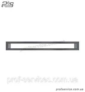 Металева решітка для вентиляції каміна прямокутна KRATKI тунель графітова 6х60 см