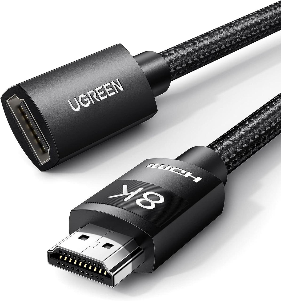 Кабель подовжувач UGREEN HDMI Extension Cable 8K@60Hz 4K@240Hz, 2.1 Ultra High Speed 48Gbps 1 м Black (HD151), фото 1
