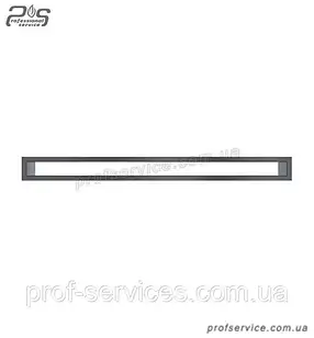 Вентиляційна решітка для каміна сталева прямокутна KRATKI тунель графітова 6х80 см