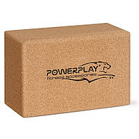 Блок для йоги Cork Yoga Block PowerPlay PP_4006_Cork, из пробкового дерева, Vse-detyam