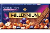 Молочный шоколад Millennium Golden Nut с лесными орехами и изюмом 100г