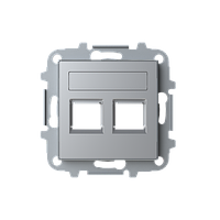 Панель розетки ABB Niessen Sky 8518.2 PL 2xRJ12/RJ45 суппорт Серебристый (2CLA851820A1301)