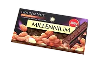 Чёрный шоколад Millennium Gold с целым миндалем 100г