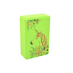 Блок для йоги "Єдиноріг" Bambi MS 0858-14(Green) EVA 23 х 15 х 7,5 см, World-of-Toys