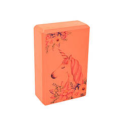 Блок для йоги "Єдиноріг" Bambi MS 0858-14(Orange) EVA 23 х 15 х 7,5 см, World-of-Toys