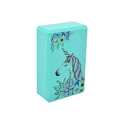 Блок для йоги "Єдиноріг" Bambi MS 0858-14(Turquoise) EVA 23 х 15 х 7,5 см, World-of-Toys