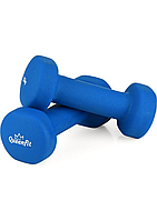 Гантели для фитнеса неопреновые Queenfit 2 шт. по 1,5 кг sky blue