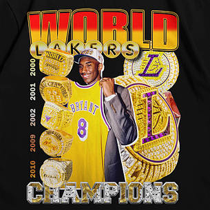 Футболка з принтом Kobe Bryant NBA Rings L Чорний, фото 3