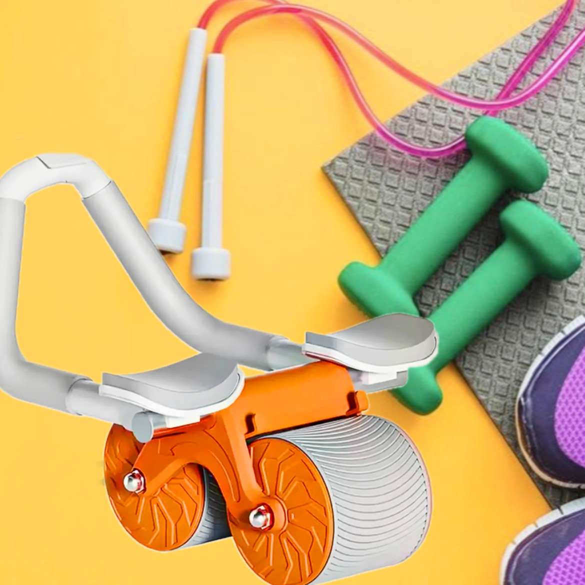 Фітнес-тренажер для живота Abs Wheel Roller колесо ролик для преса з тримачем смартфона